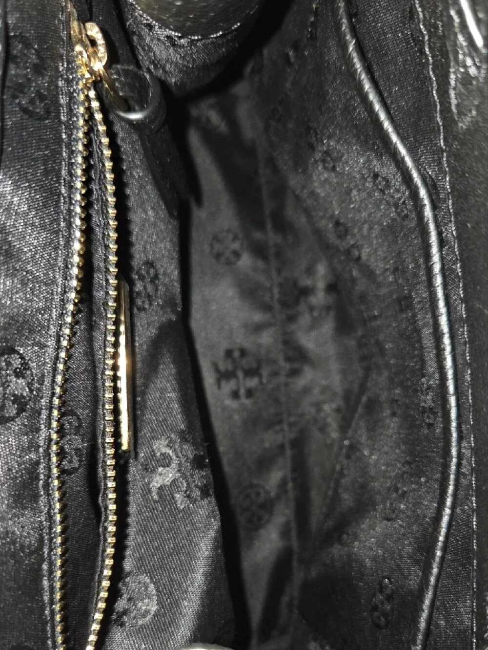 Tory Burch Black Pebbled Leather Tassel Backpack